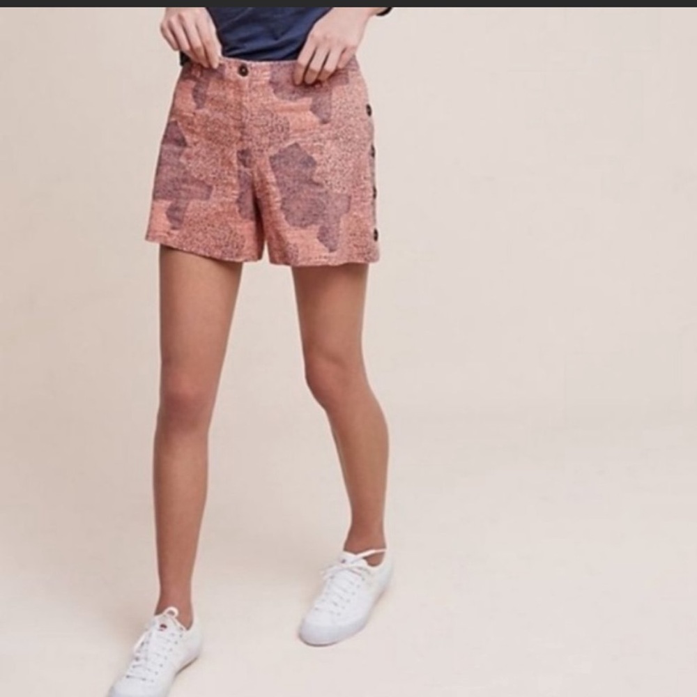 Anthropologie Shorts | Cartonnier high waisted side button shorts
